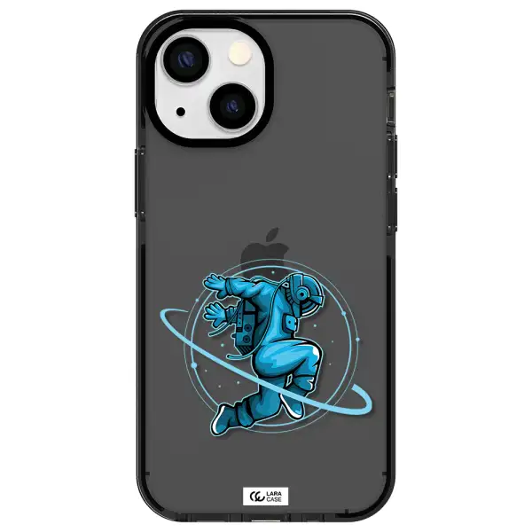 a cartoon of a man skating Apple iPhone 15 impact Smoke Black Case