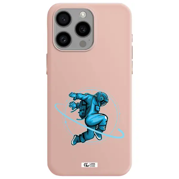 a cartoon of a man skating Apple Iphone 15 Pro max Silicone pastel pink Case
