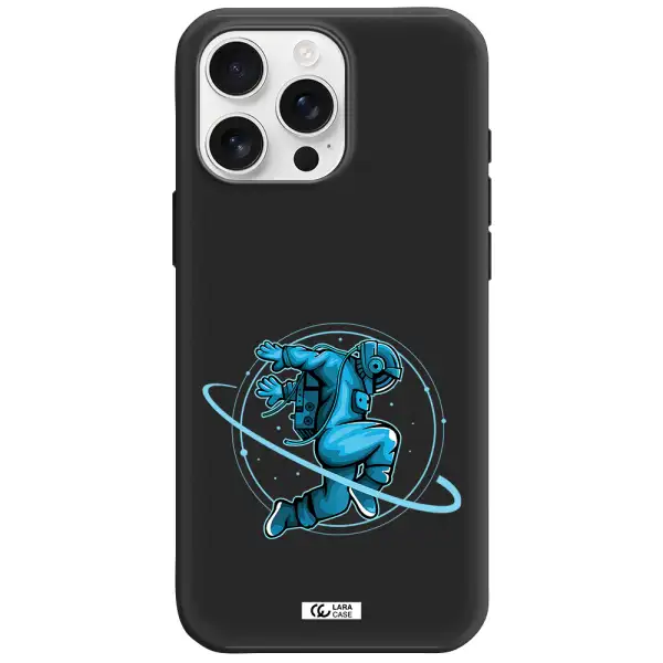 A Cartoon Of A Man Skating Apple Iphone 16 Pro Max Silicone Black Case