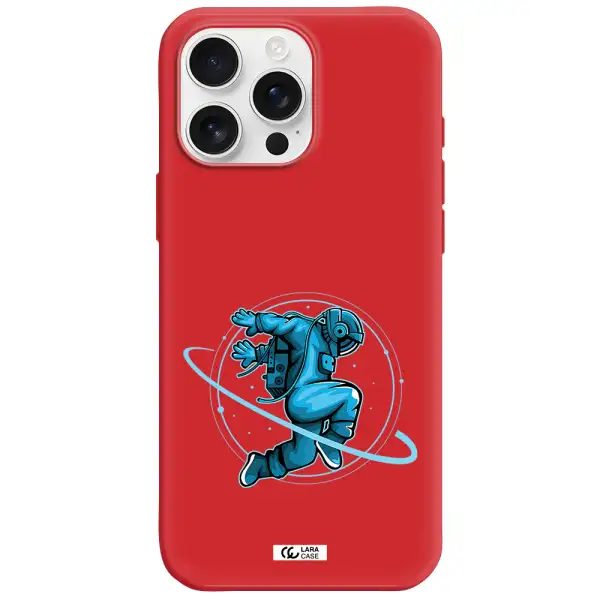 A Cartoon Of A Man Skating Apple Iphone 16 Pro Max Silicone Imperial Red Case