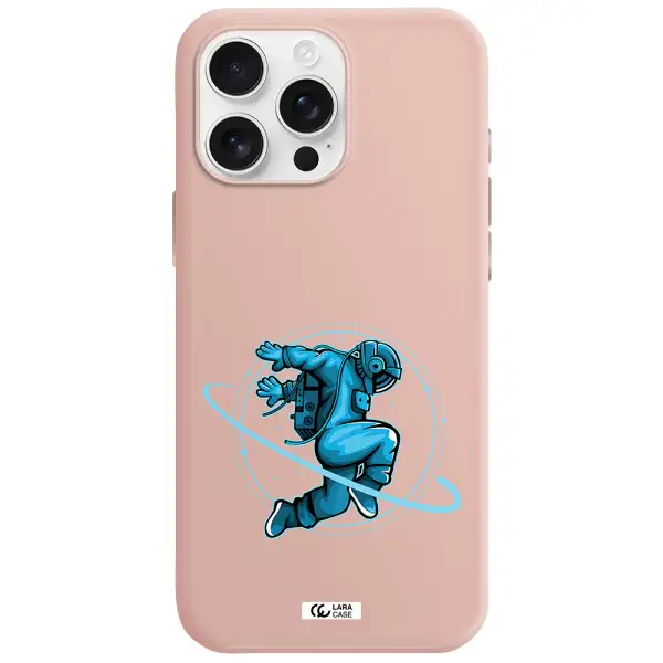 A Cartoon Of A Man Skating Apple Iphone 16 Pro Max Silicone Pastel Pink Case