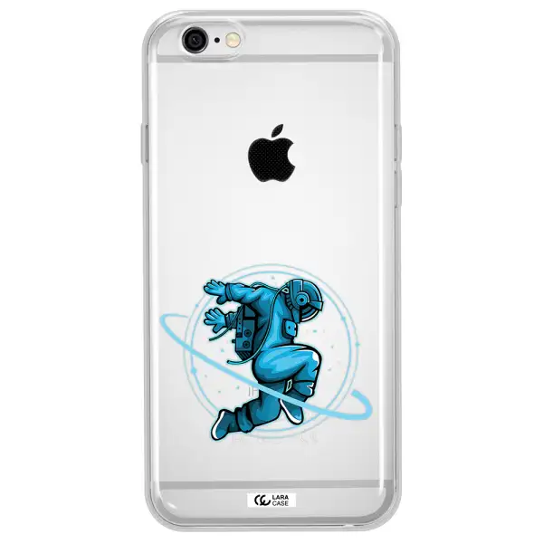 a cartoon of a man skating Apple iPhone 6 plus Clear TPU Case