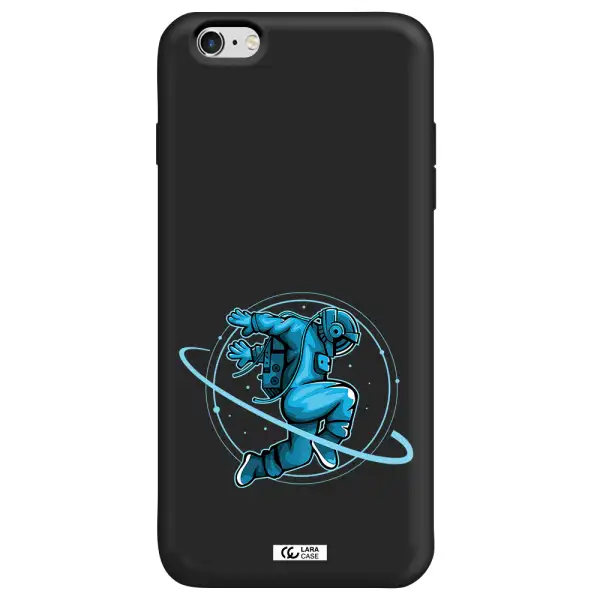 a cartoon of a man skating Apple iPhone 6S Silicone black Case