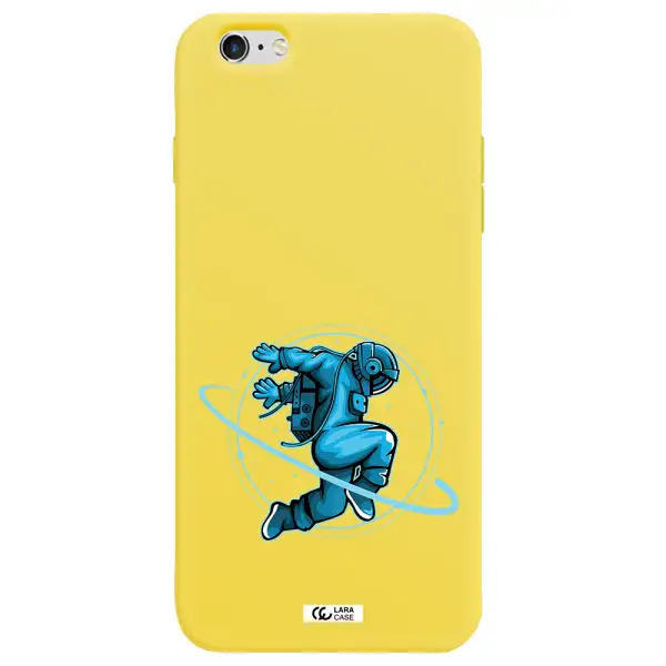 a cartoon of a man skating Apple iPhone 6S Silicone canary yellow Case