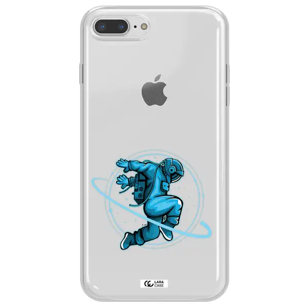 a cartoon of a man skating Apple iPhone 8 plus Clear TPU Case