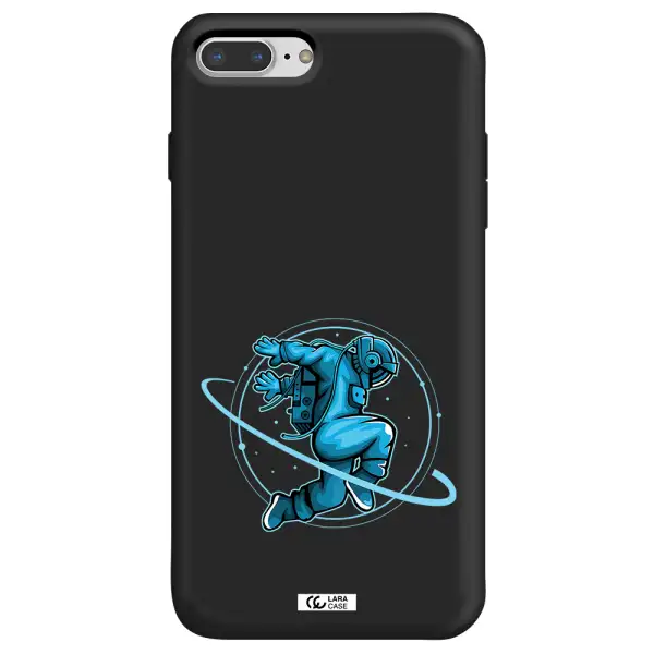 a cartoon of a man skating Apple iPhone 8 plus Silicone black Case