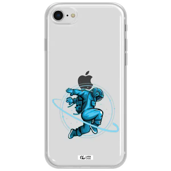 A Cartoon Of A Man Skating Apple Iphone Se 2020 Clear Tpu Case