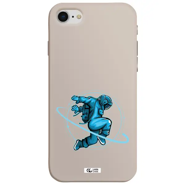 a cartoon of a man skating Apple iPhone se 2020 Silicone Stone Case