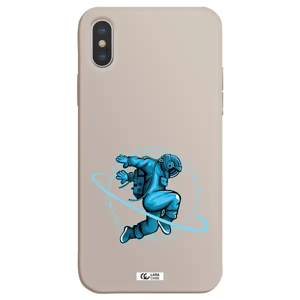 a cartoon of a man skating Apple iPhone X Silicone Stone Case