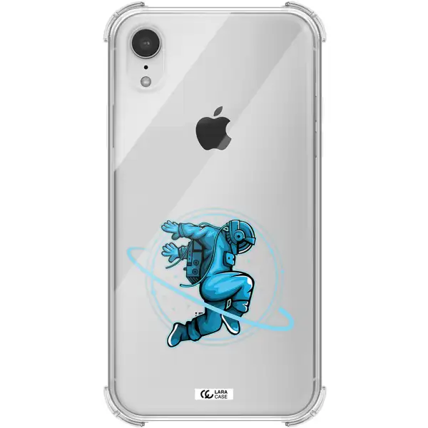 a cartoon of a man skating Apple iPhone XR Clear PC Case