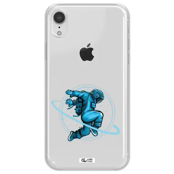 a cartoon of a man skating Apple iPhone XR Clear TPU Case