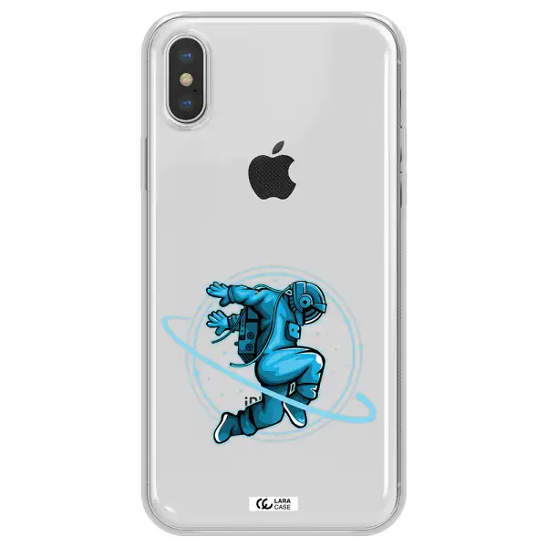 a cartoon of a man skating Apple iPhone XS max Clear TPU Case