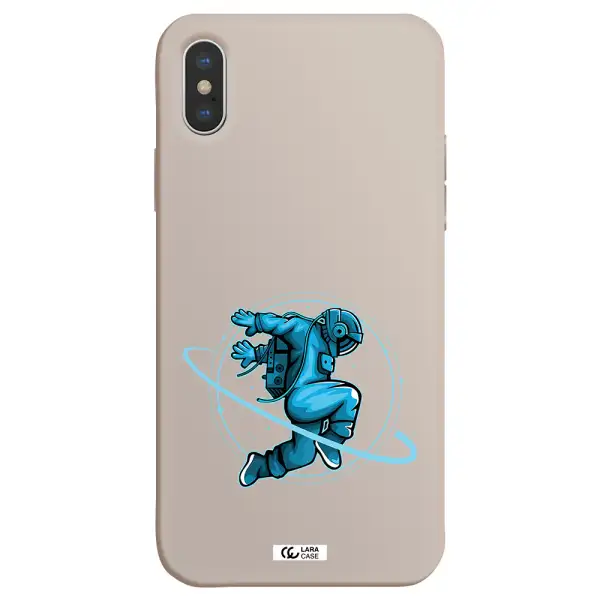 a cartoon of a man skating Apple iPhone XS Silicone Stone Case