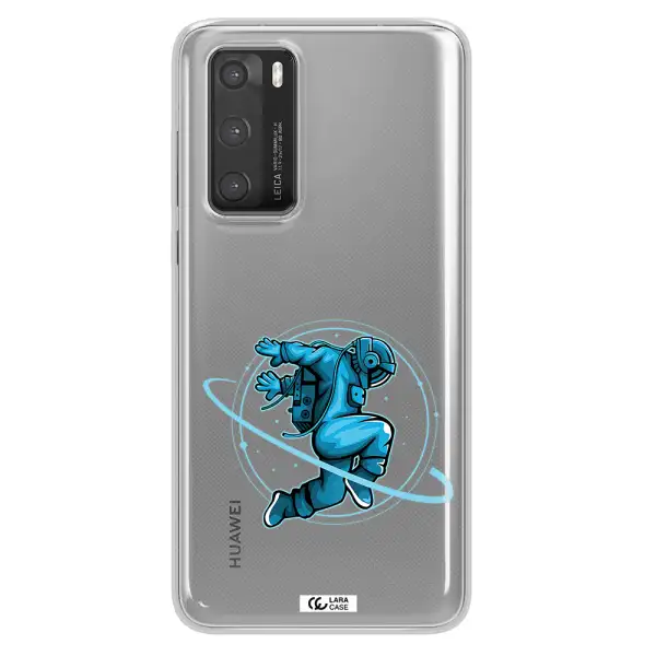a cartoon of a man skating Huawei P40 Clear TPU Case