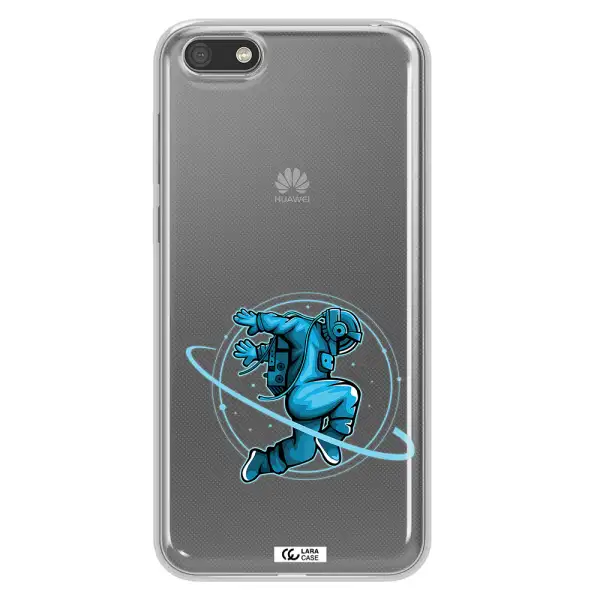 a cartoon of a man skating Huawei Y5 2018 Clear TPU Case