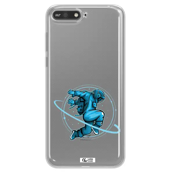 a cartoon of a man skating Huawei Y6 2018 Clear TPU Case