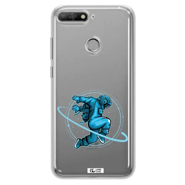 a cartoon of a man skating Huawei Y6 Prime 2018 Clear TPU Case