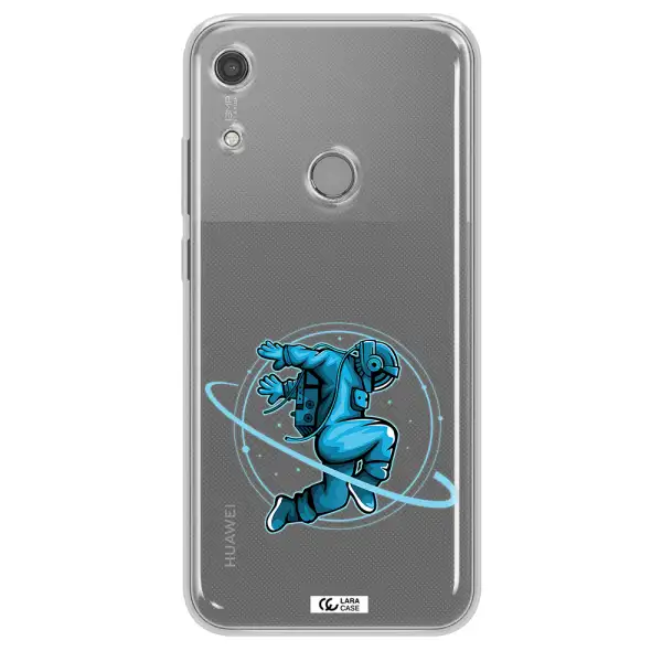 a cartoon of a man skating Huawei Y6S Clear TPU Case