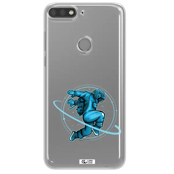 a cartoon of a man skating Huawei Y7 Prime 2018 Clear TPU Case