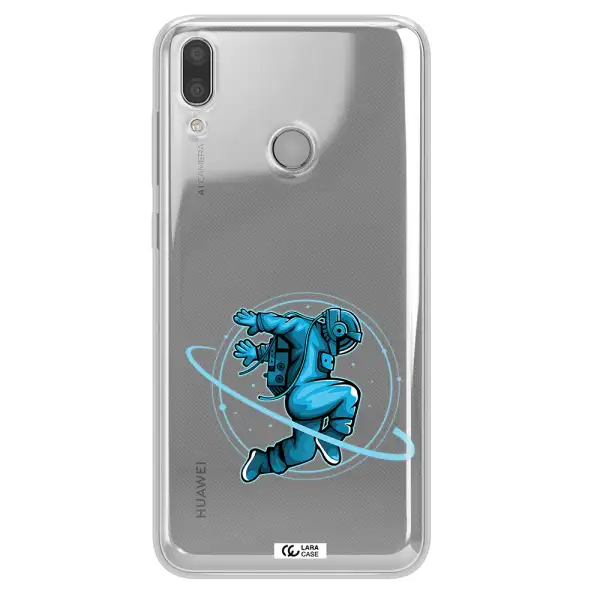 a cartoon of a man skating Huawei Y9 2019 Clear TPU Case