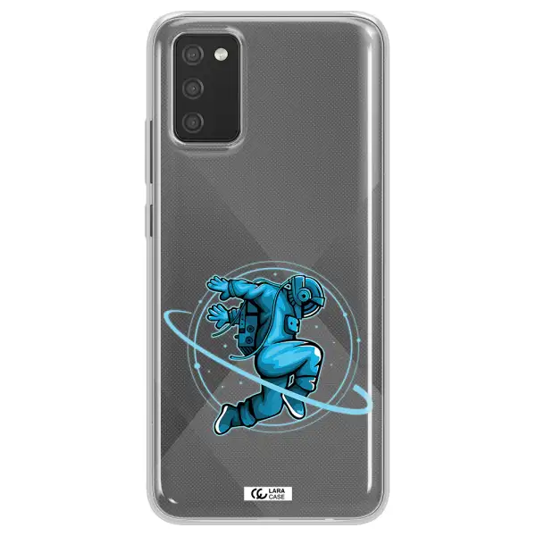 a cartoon of a man skating Samsung A02S Clear TPU Case