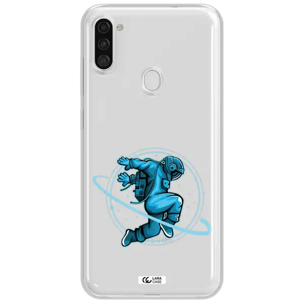 a cartoon of a man skating Samsung A11 Clear TPU Case
