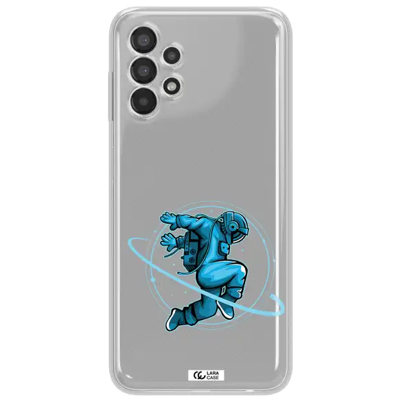 a cartoon of a man skating Samsung A13 Clear TPU Case