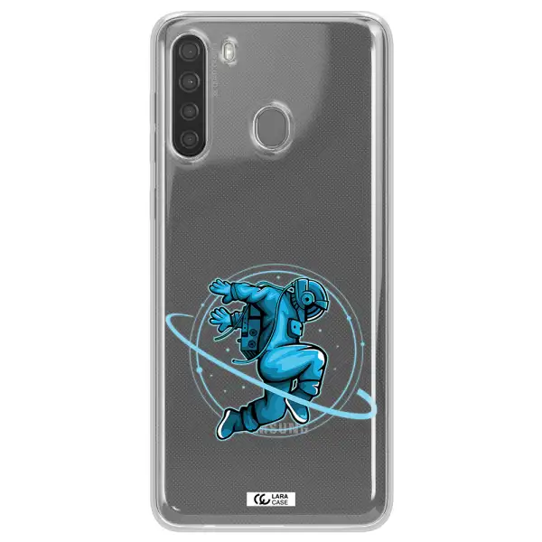 a cartoon of a man skating Samsung A21 Clear TPU Case