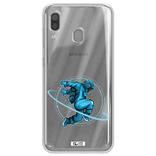 a cartoon of a man skating Samsung A30 Clear TPU Case