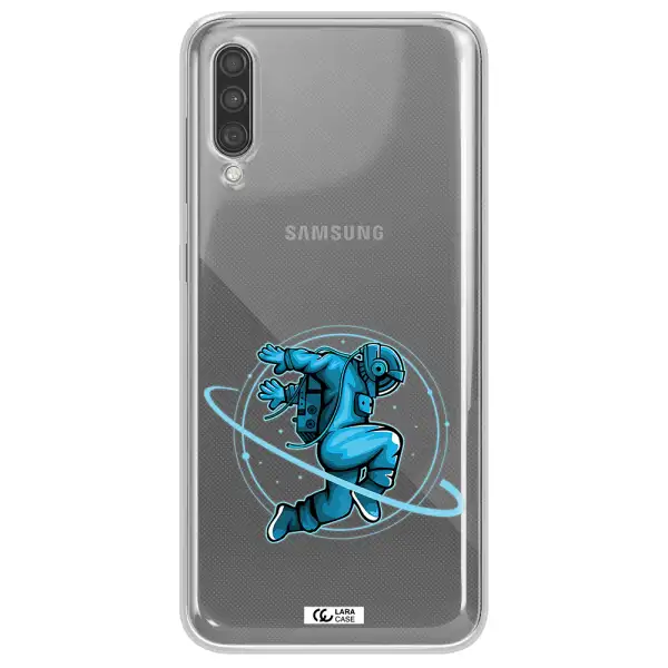 a cartoon of a man skating Samsung A30S Clear TPU Case