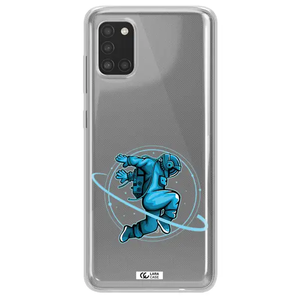 a cartoon of a man skating Samsung A31 Clear TPU Case