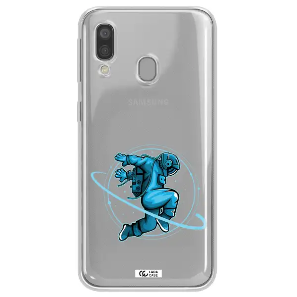 a cartoon of a man skating Samsung A40 Clear TPU Case