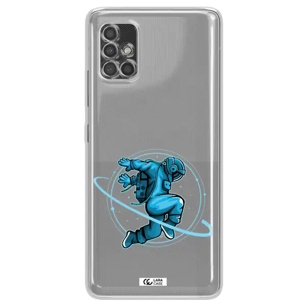 A Cartoon Of A Man Skating Samsung A40S Clear Tpu Case