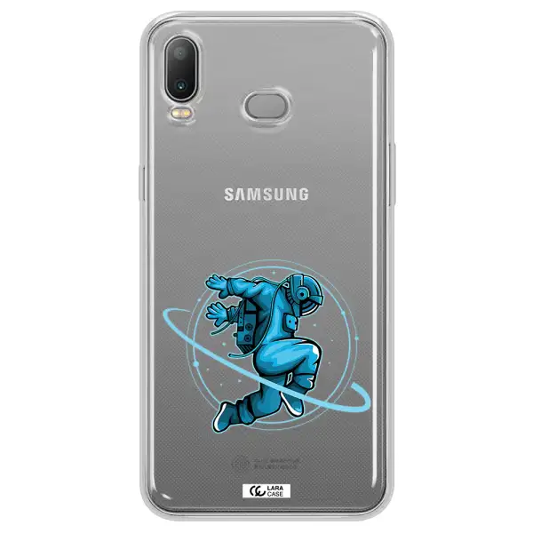 a cartoon of a man skating Samsung A6S Clear TPU Case