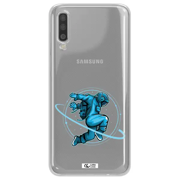 A Cartoon Of A Man Skating Samsung A70S Clear Tpu Case