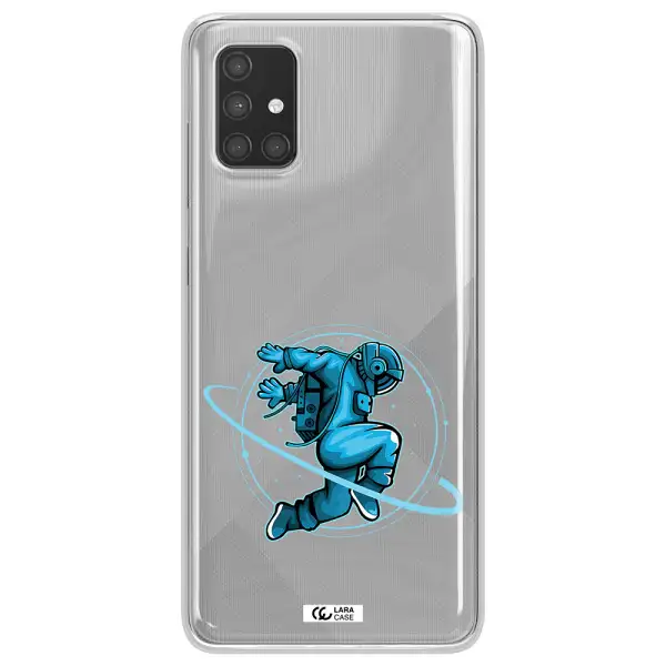 a cartoon of a man skating Samsung A71 Clear TPU Case
