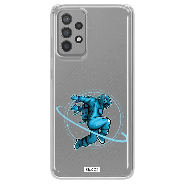 a cartoon of a man skating Samsung A72 Clear TPU Case
