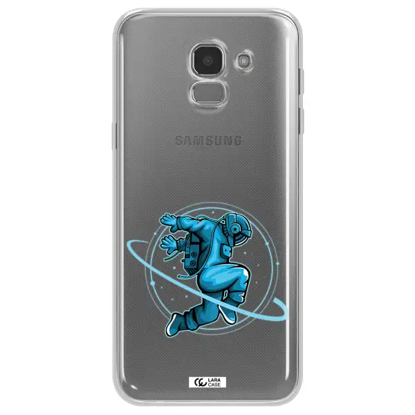 a cartoon of a man skating Samsung J6 Clear TPU Case
