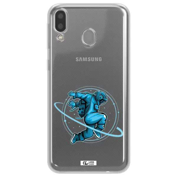 a cartoon of a man skating Samsung M20 Clear TPU Case