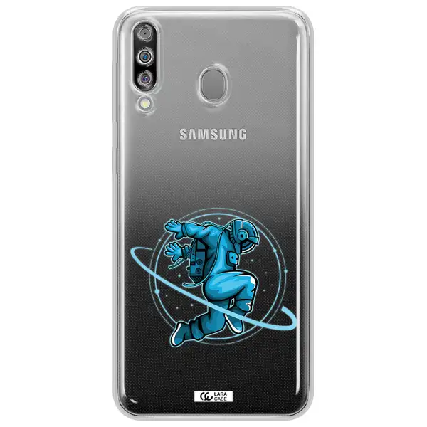 a cartoon of a man skating Samsung M30 Clear TPU Case