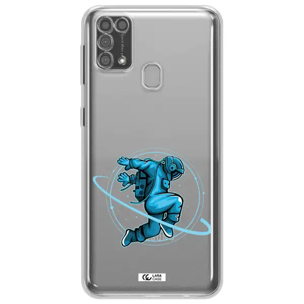 a cartoon of a man skating Samsung M31 Clear TPU Case