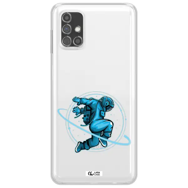 a cartoon of a man skating Samsung M31S Clear TPU Case
