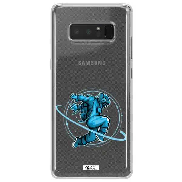 a cartoon of a man skating Samsung Note 8 Clear TPU Case