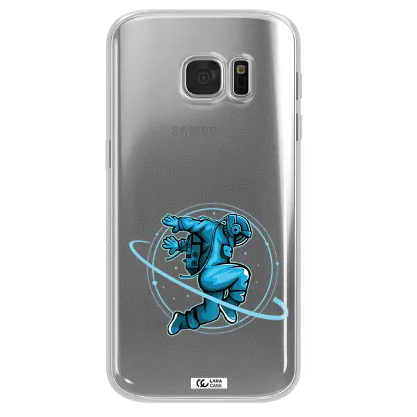 a cartoon of a man skating Samsung S 7 Clear TPU Case