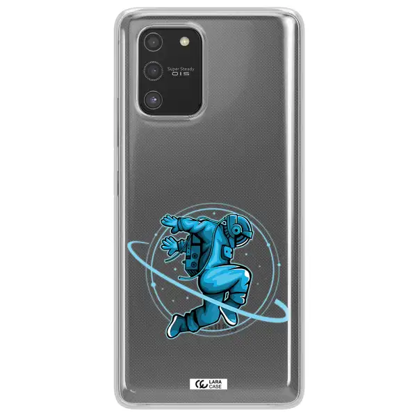 a cartoon of a man skating Samsung S10 Lite Clear TPU Case