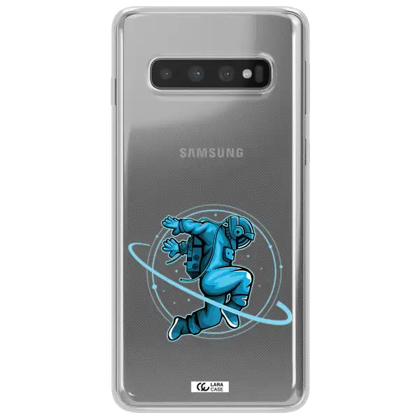 a cartoon of a man skating Samsung S10 Plus Clear TPU Case