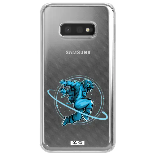 a cartoon of a man skating Samsung S10e Clear TPU Case