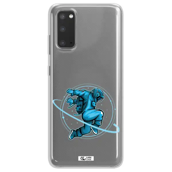 a cartoon of a man skating Samsung S20 Clear TPU Case