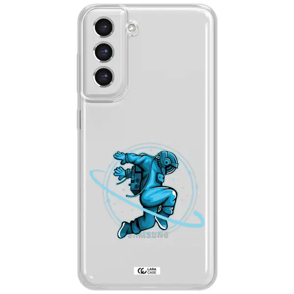 A Cartoon Of A Man Skating Samsung S21 Fe Clear Tpu Case