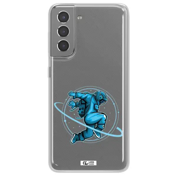 a cartoon of a man skating Samsung S21 Plus Clear TPU Case